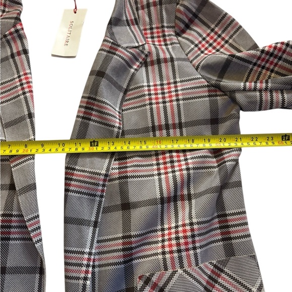 Solitaire Women’s Plaid Open Front Blazer Jacket Size XL - Picture 7 of 9